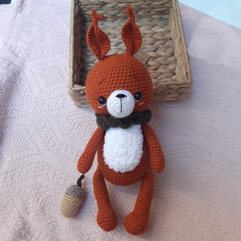 手工钩针松鼠橡子毛绒玩具动物玩具毛绒玩具Amigurumi - 玩具/玩偶 - 其他材质 橘色