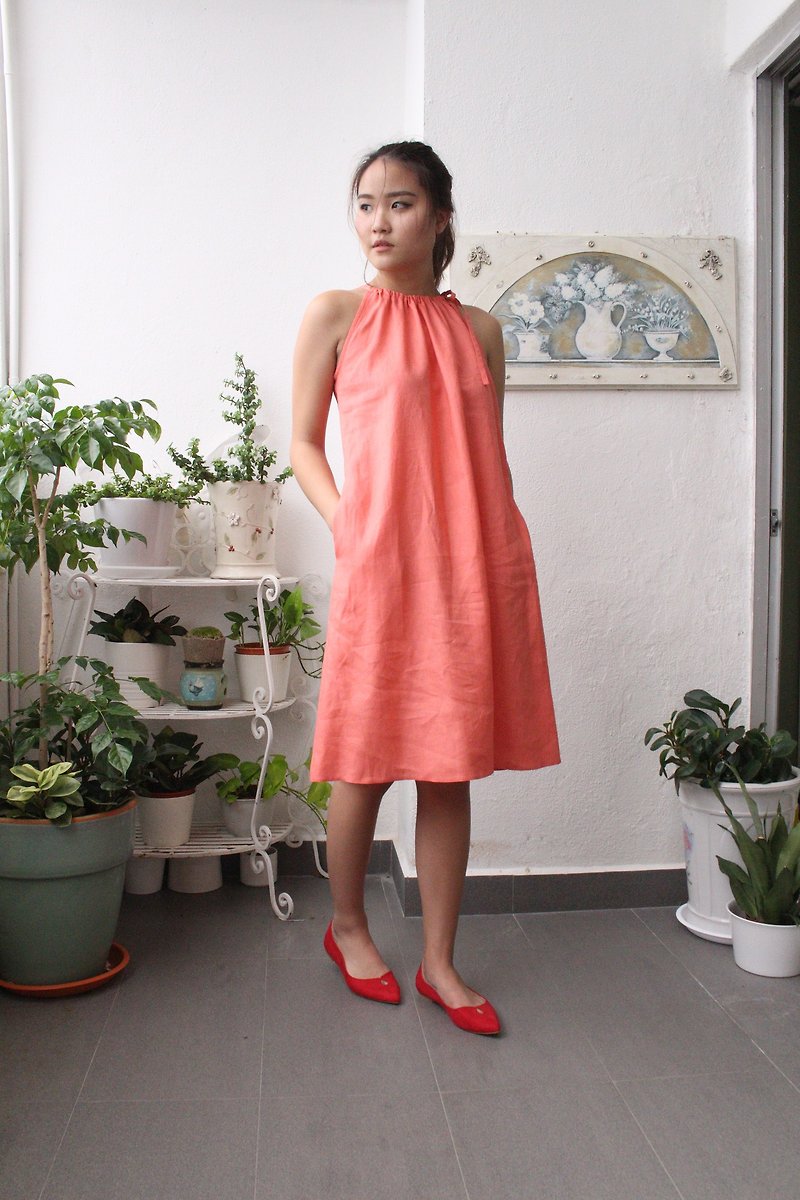 linen dress / casual linen dress / women's clothing / handmade linen dress E 57D - 洋装/连衣裙 - 亚麻 