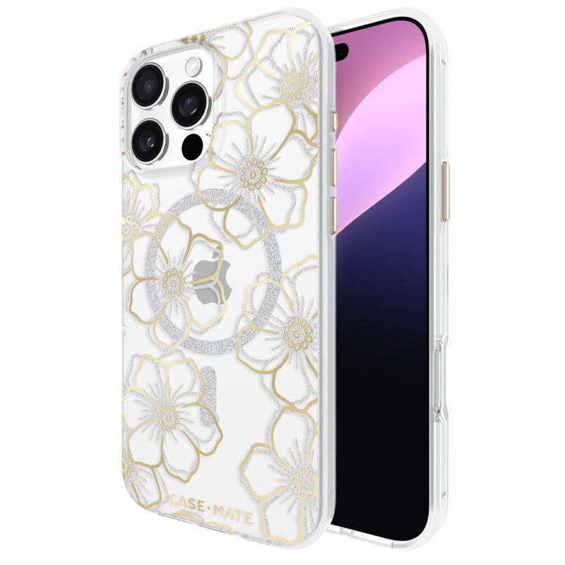 iPhone 16 Pro Max Floral Gems - Gold手机壳 MagSafe版 - 手机壳/手机套 - 其他材质 金色