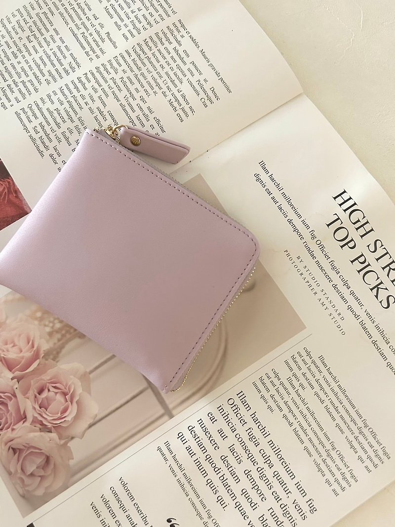 L型短夹 皮夹 零钱包 钱包 卡包 卡夹 生日 闺蜜 情人节 毕业礼物 - 皮夹/钱包 - 防水材质 紫色