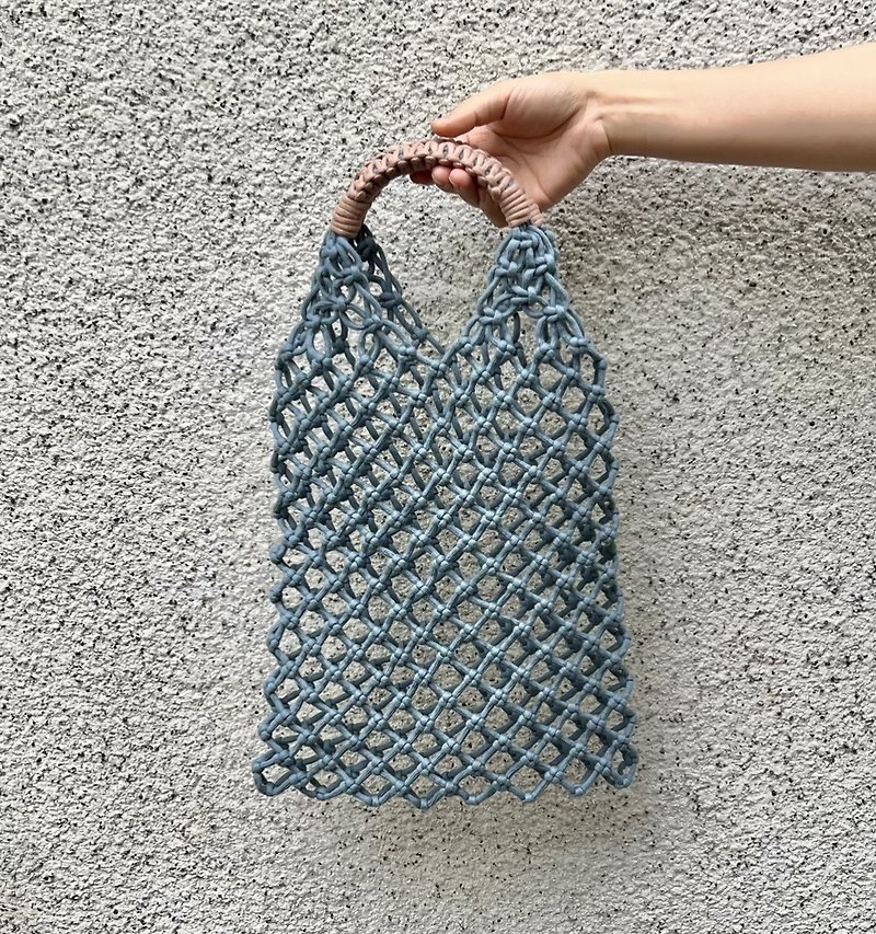 编织网袋 - 手提包/手提袋 - 棉．麻 蓝色