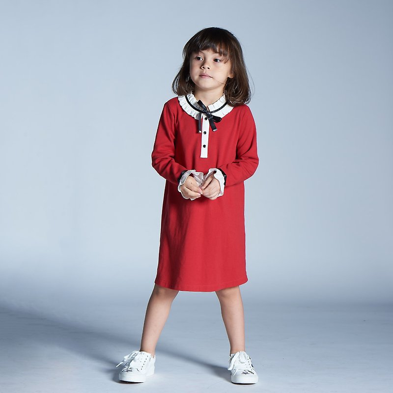 凡尔赛洋装 - 童装礼服/连衣裙 - 棉．麻 红色