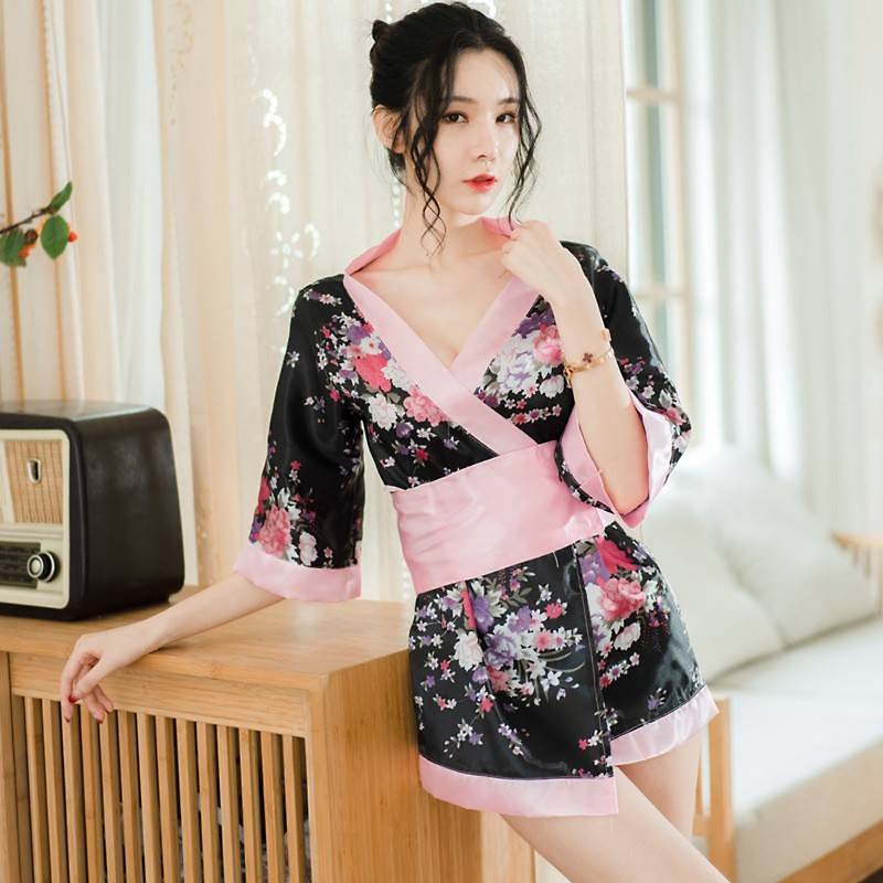Super sexy kimono cosplay underwear - 居家服/睡衣 - 聚酯纤维 黑色