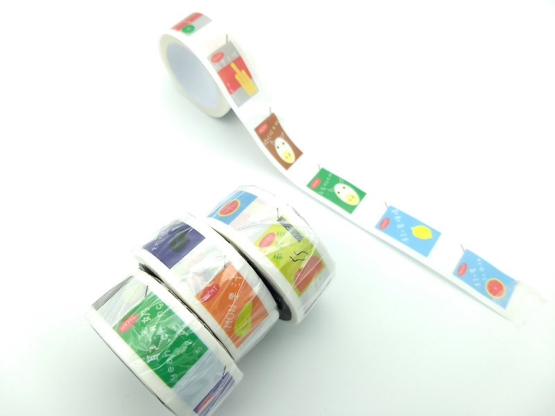 纸包饮品纸胶带(带离形纸) - 纸胶带 - 纸 多色