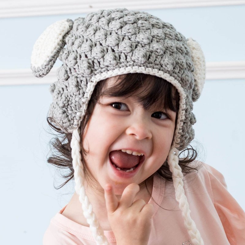 Cutie Bella手工编织帽Sheep-Gray - 婴儿帽/发带 - 棉．麻 灰色