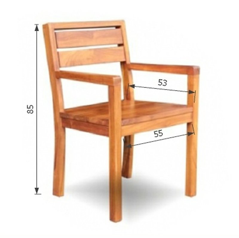 双拼扶手餐椅 Dining Chair- Double Piece Arm - 其他家具 - 木头 