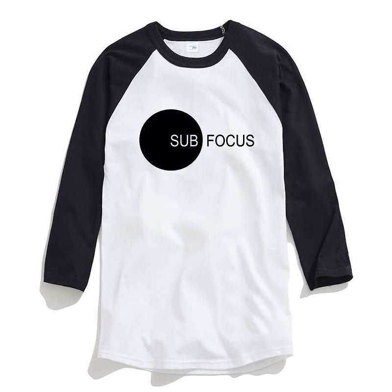 SUB FOCUS 中性 七分袖T恤 白黑色 几何 文青 设计 文字 礼物 - 男装上衣/T 恤 - 棉．麻 白色