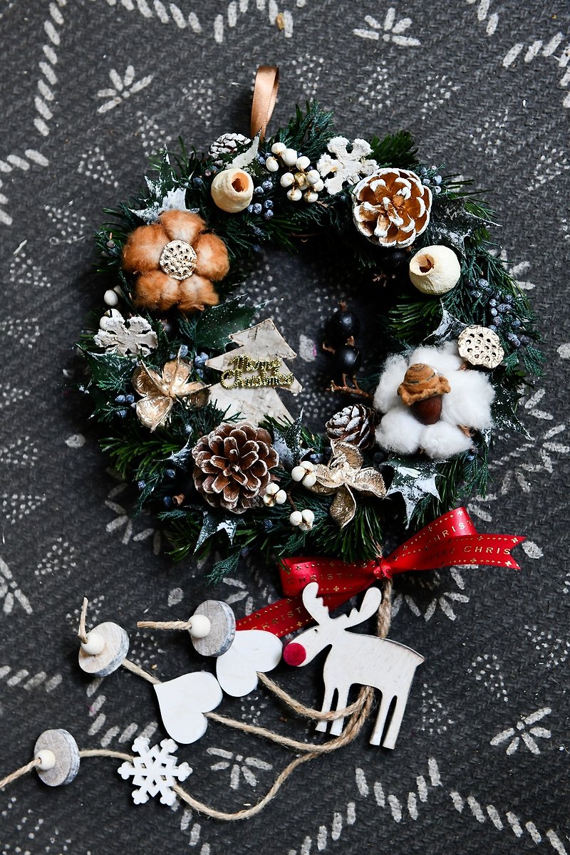 Rudolph Christmas Wreath│鲁道夫的绿光森林 花圈 - 摆饰 - 植物．花 