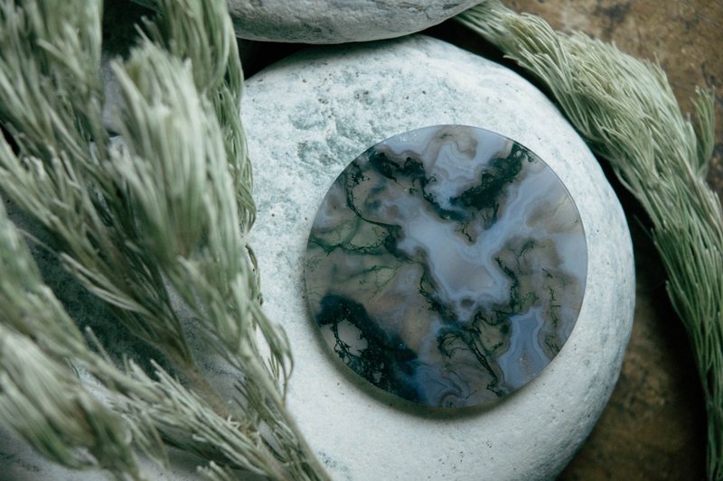 LICHEN 矿石系列-苔藓玛瑙 Moss Agate - 摆饰 - 玉石 绿色