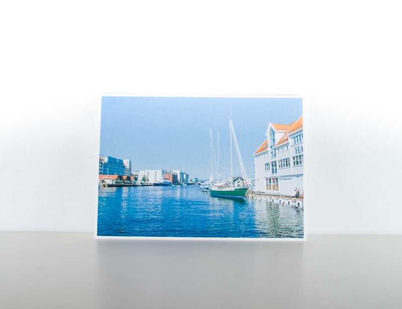摄影明信片 | 港口-卑尔根-挪威 - 城市小旅行 - 卡片/明信片 - 纸 蓝色