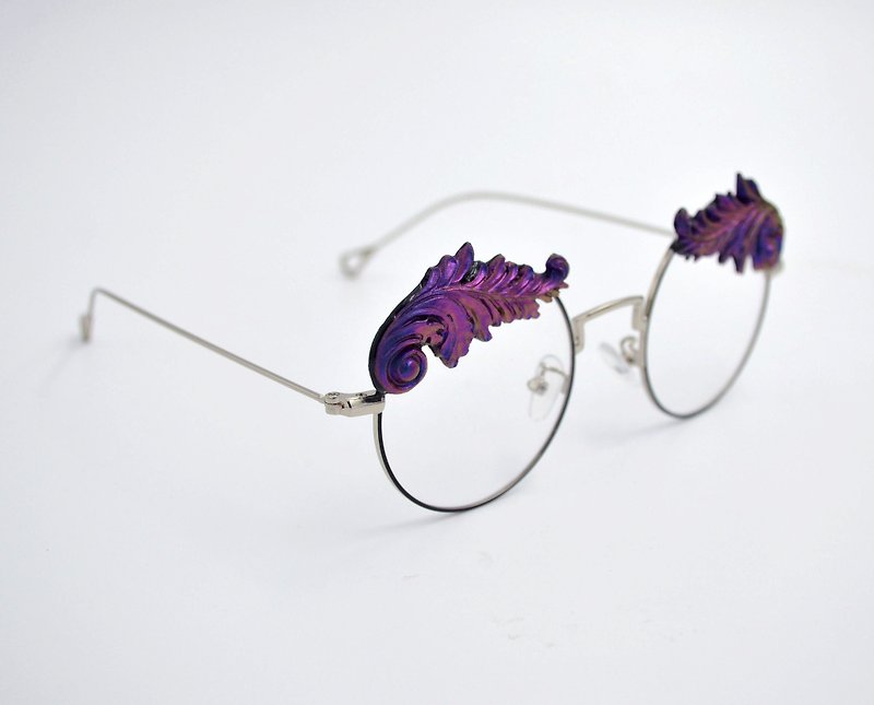 银色雕花平光眼镜 可订制近视远视度数镜片款 - 眼镜/眼镜框 - 其他金属 银色
