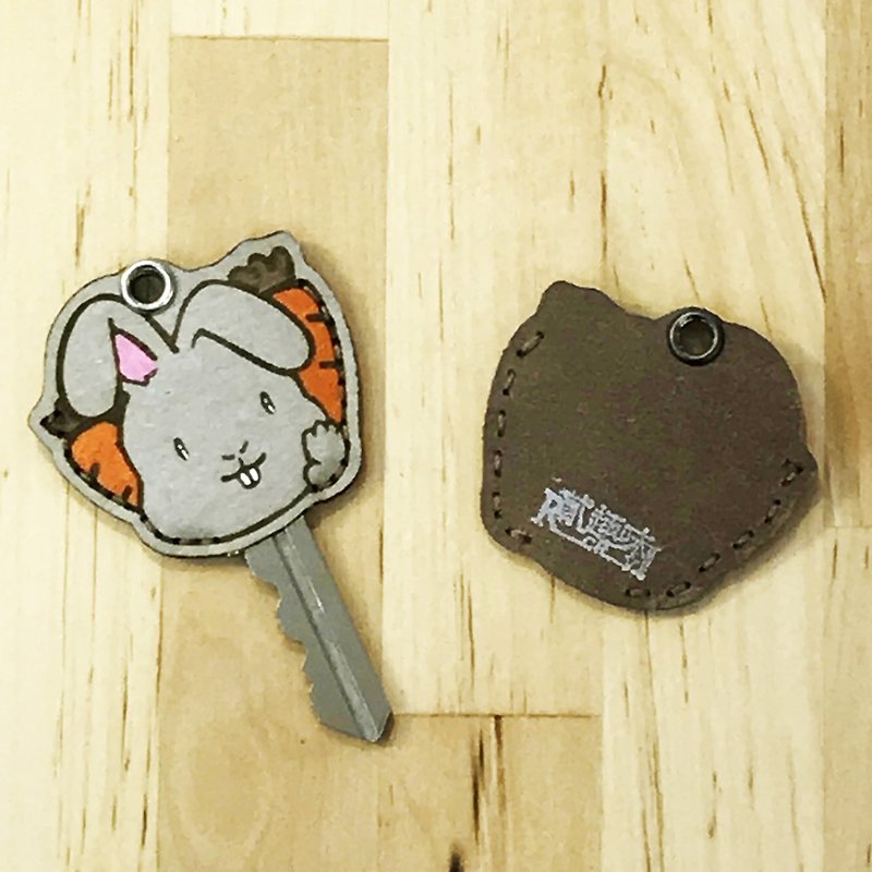 【戏鞋饰】萌兔钥匙套 - 钥匙链/钥匙包 - 防水材质 灰色