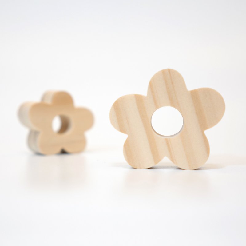 wagaZOO厚切造型积木 图形系列－星星、爱心、小花 - 摆饰 - 木头 卡其色