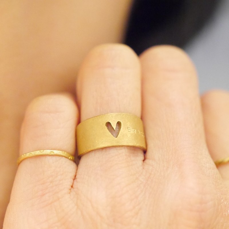 Lovelyリング　素材　真鍮 - 戒指 - 铜/黄铜 金色