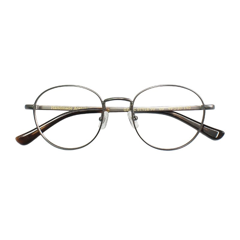手工板材 复古金属 圆眼镜框 - 眼镜/眼镜框 - 其他金属 银色