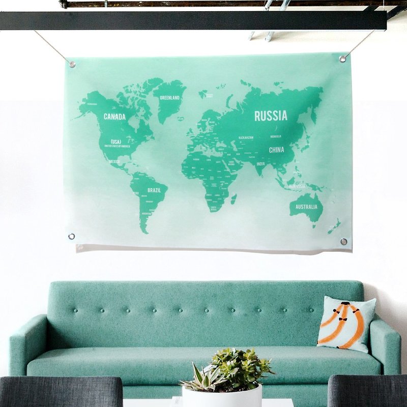 世界地图挂布 定制化 壁贴 - 海报/装饰画/版画 - 其他材质 绿色