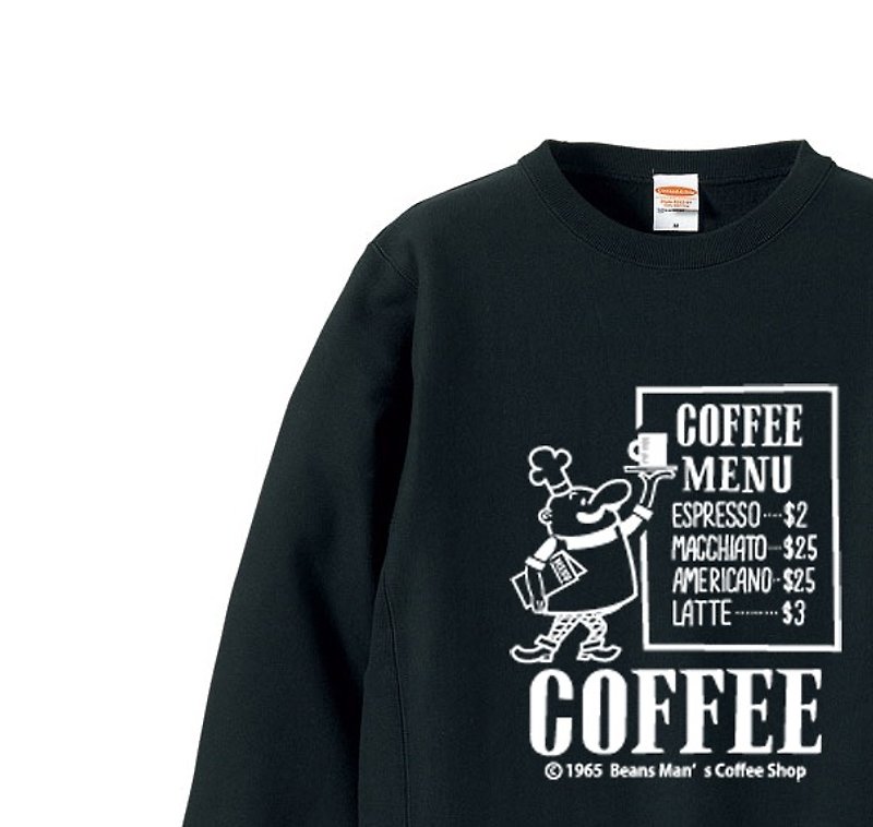 【厚手生地】【あったか】ビーンズマンのCOFFEE SHOP　 S～XL　トレーナー【受注生産品】 - 男装上衣/T 恤 - 真皮 黑色