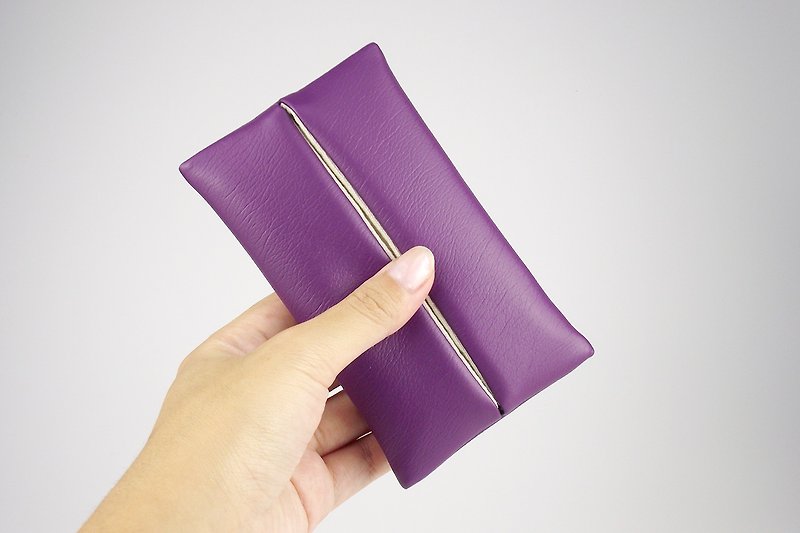 手帕纸 便携防水面纸套 旅行纸巾包 谷物纹 紫色 - 化妆包/杂物包 - 人造皮革 紫色