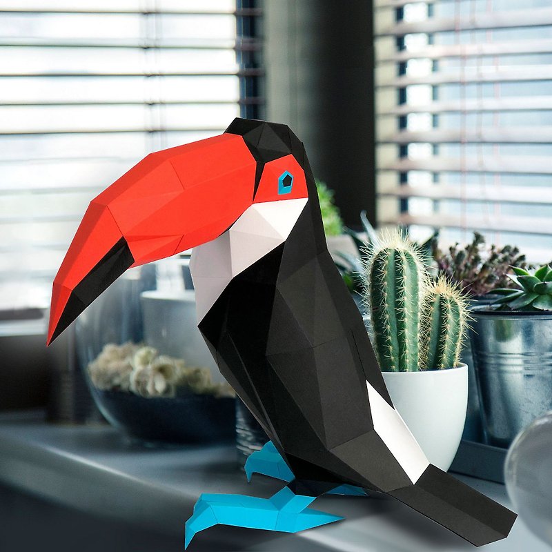 TOUCAN papercraft pre cut kit | Toucan bird 3D paper sculpture | 3d puzzle - 拼图 - 纸 多色