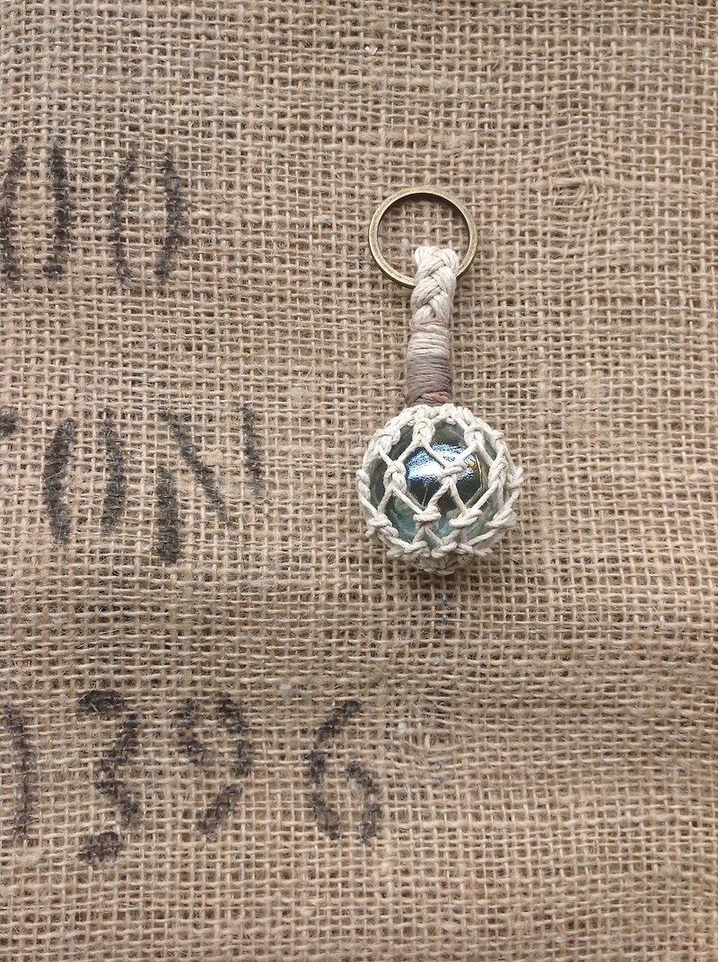 Clear透明弹珠-发夜光麻绳-渔网球钥匙圈-渔球、海边、装饰 - 钥匙链/钥匙包 - 其他材质 白色