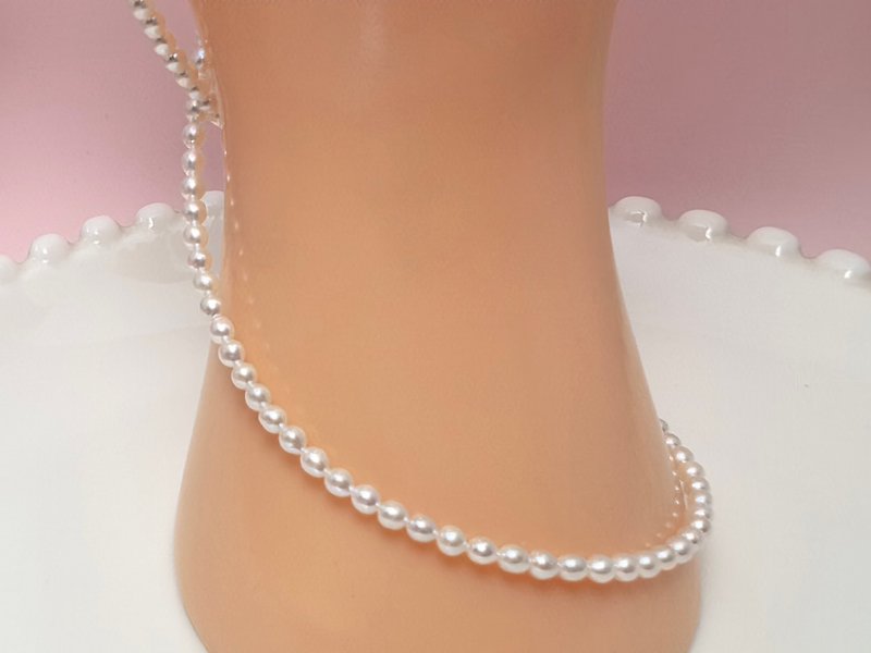 细致的温柔 天然淡水珍珠 Baby珠 纯银 项链 - 项链 - 珍珠 白色