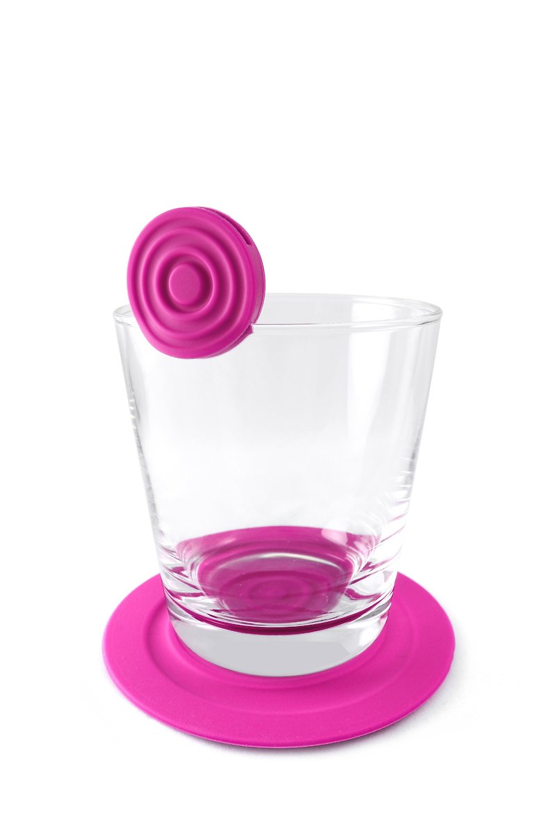 涟漪杯垫 Ripple Coaster(桃) - 杯垫 - 硅胶 粉红色