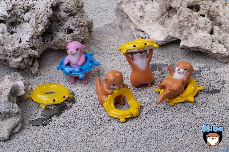 MiBo 水獭 扭蛋 玩具 整套 不分售 创意礼物 办公小物 装饰品 - 玩偶/公仔 - 塑料 多色