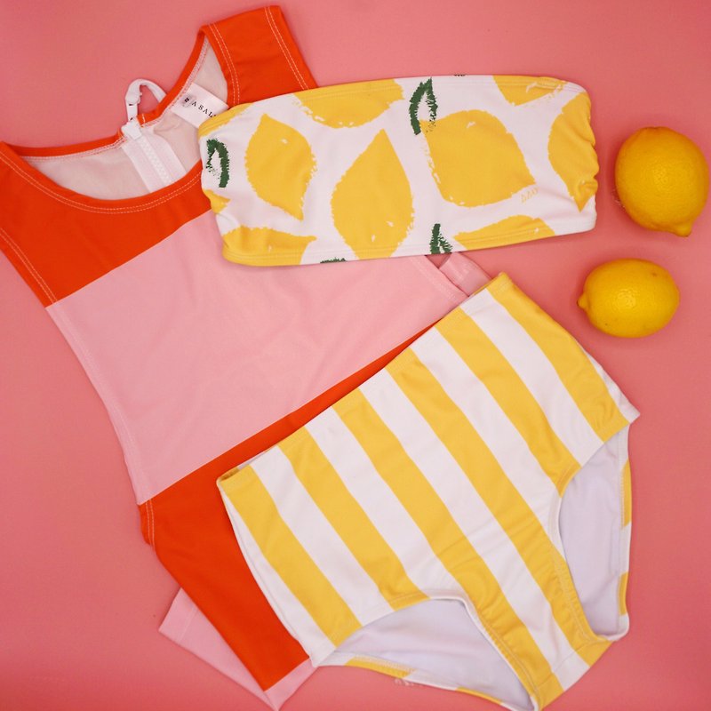 Lemonade - 3-piece swimsuit set (S – Chest 30-32inch Hips 34-36inch) - 女装泳衣/比基尼 - 聚酯纤维 黄色