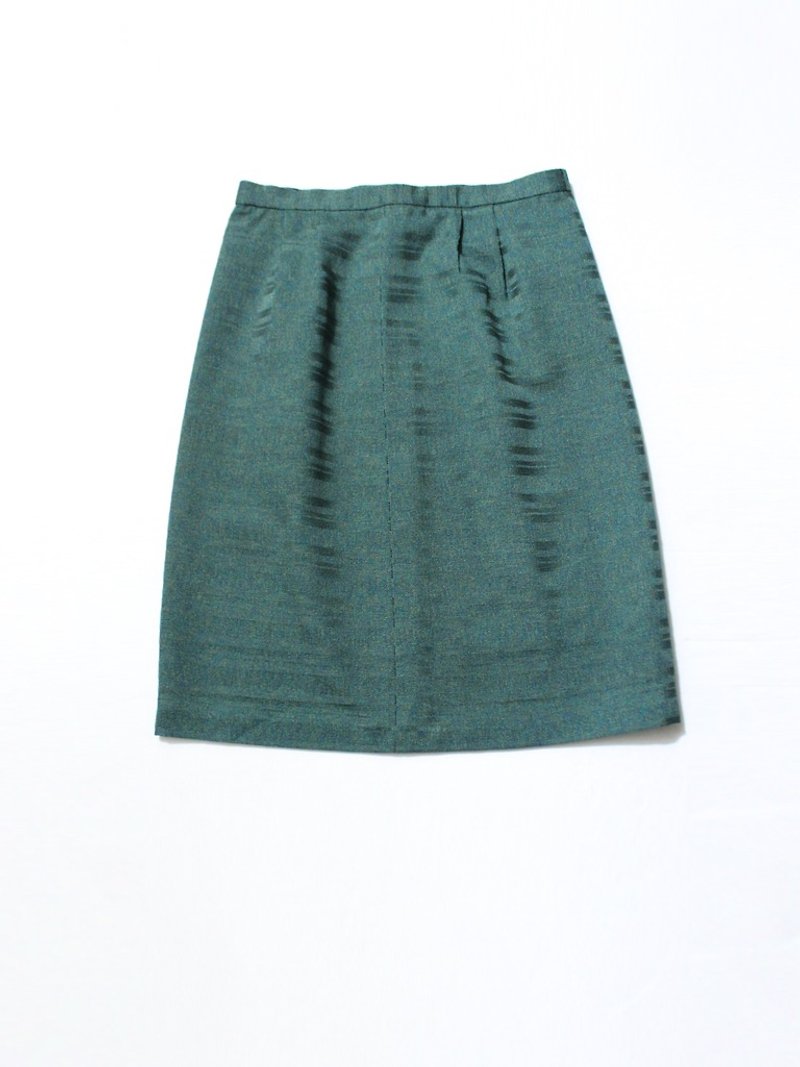 【RE1005SK188】秋复古碧玉绿古着裙vintage skirt - 裙子 - 聚酯纤维 绿色