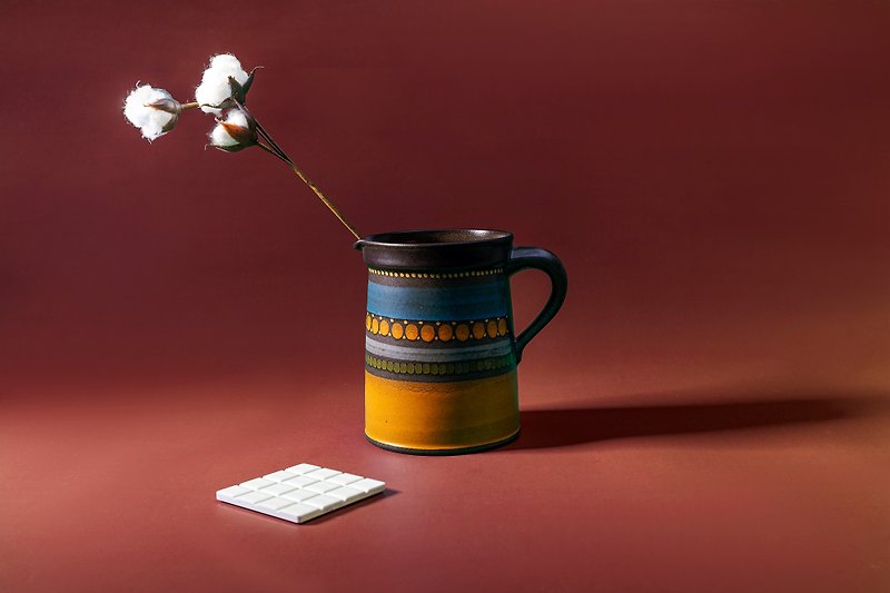 德国制哑光釉手绘波卡圆点花器、花瓶 - 花瓶/陶器 - 陶 多色