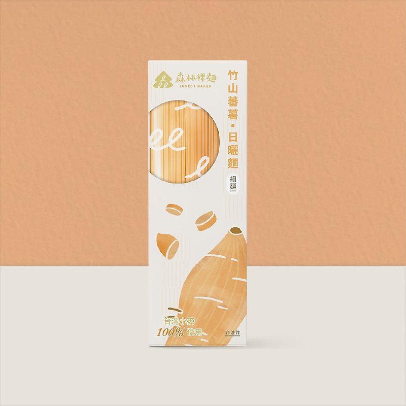 【 森林面食】森林裸面 - 竹山蕃薯口味(4包/盒) - 面/面线/米粉 - 新鲜食材 橘色