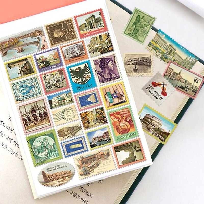 7321 Desgin-邮票贴纸组V4-意大利B02,7321-04450 - 贴纸 - 纸 多色