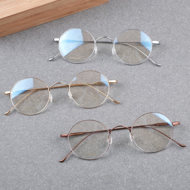 【福利品】日本中金复古小圆框 B钛 极轻量 极舒适 男女镜框 - 眼镜/眼镜框 - 其他材质 