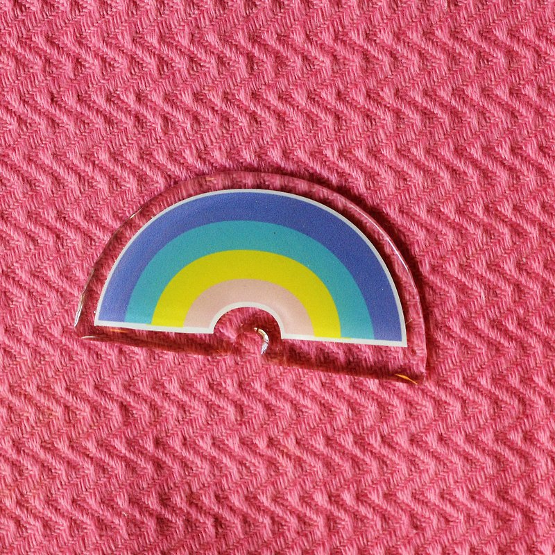Keychain & Brooch "Rainbow" - 胸针 - 压克力 多色