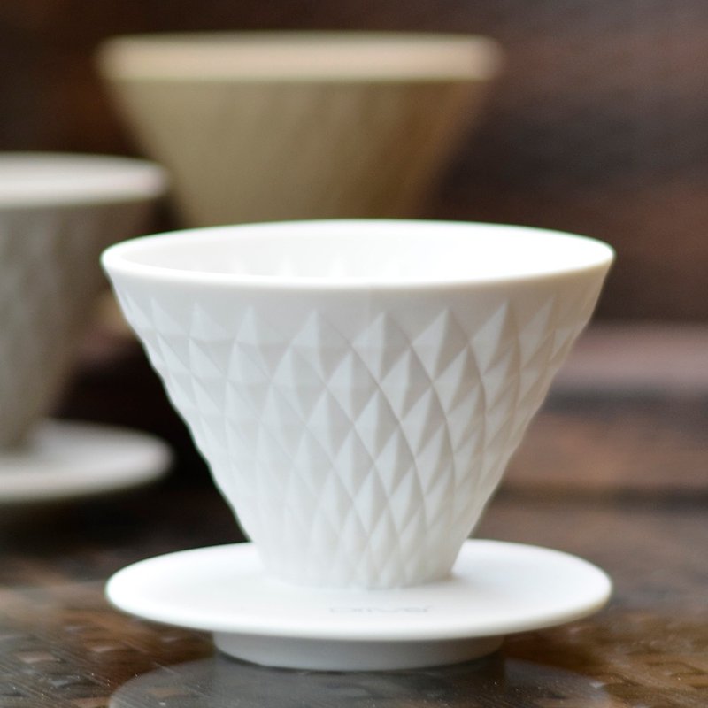 窖作陶瓷咖啡滤杯 1-2cup－坦白 - 咖啡壶/周边 - 陶 白色