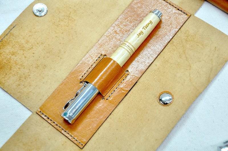 Cikou磁盖双层接木钢珠笔系列:直杆造型 - 钢珠笔 - 木头 咖啡色