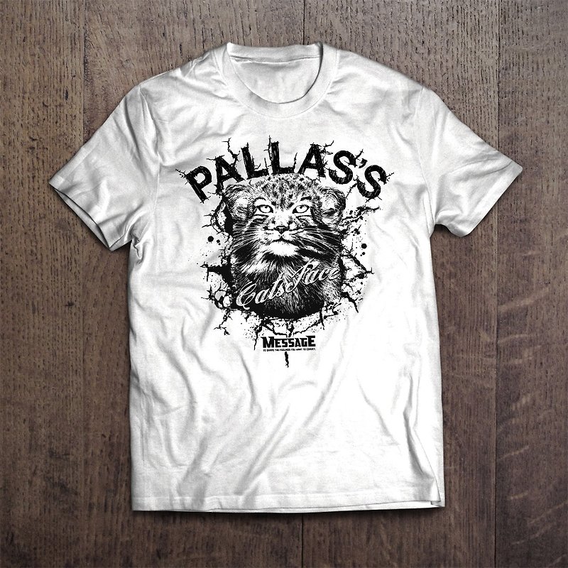 マヌルネコTシャツ PALLAS'S CATS - 女装 T 恤 - 棉．麻 白色