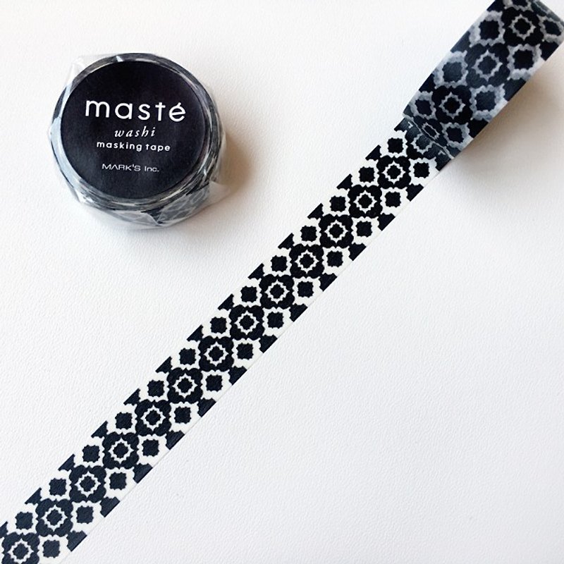 maste 和纸胶带 Multi Pattern【波西米亚 (MST-MKT187-BK)】 - 纸胶带 - 纸 黑色
