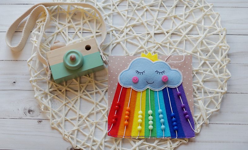 Rainbow book , Baby quiet felt montessori book, Developmental toys