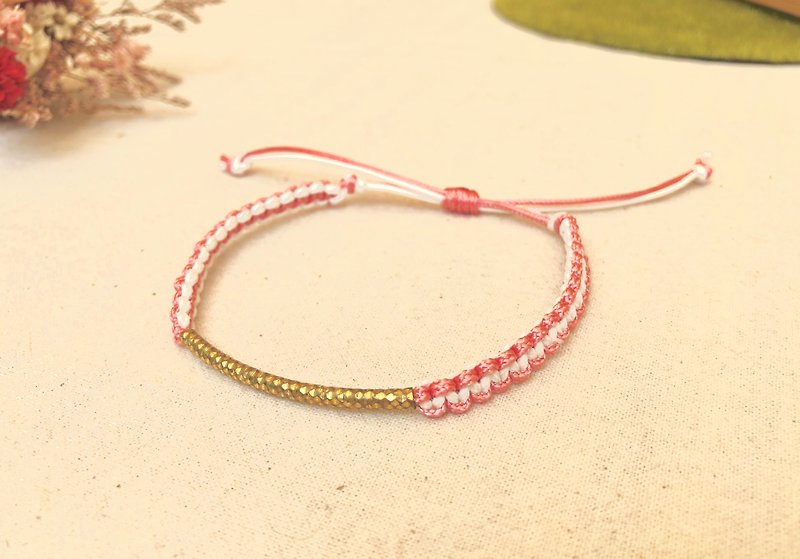 日本双色黄铜绳编系列 (手环) - 手链/手环 - 防水材质 粉红色