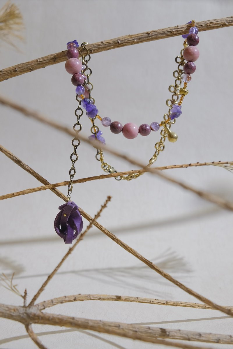 紫色-矿石串珠项链 - 项链 - 宝石 紫色