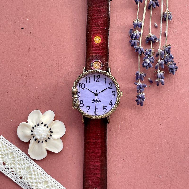 たそがれネコ腕時計Mラベンダー - 女表 - 其他金属 紫色