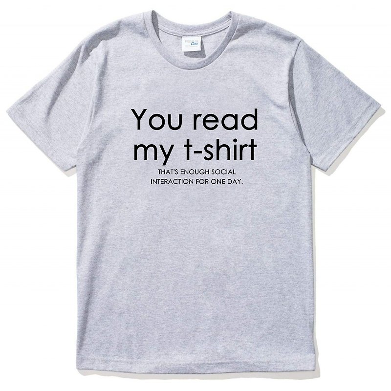 You read my t shirt 短袖T恤 灰色  文字 英文 设计 趣味  - 男装上衣/T 恤 - 棉．麻 灰色