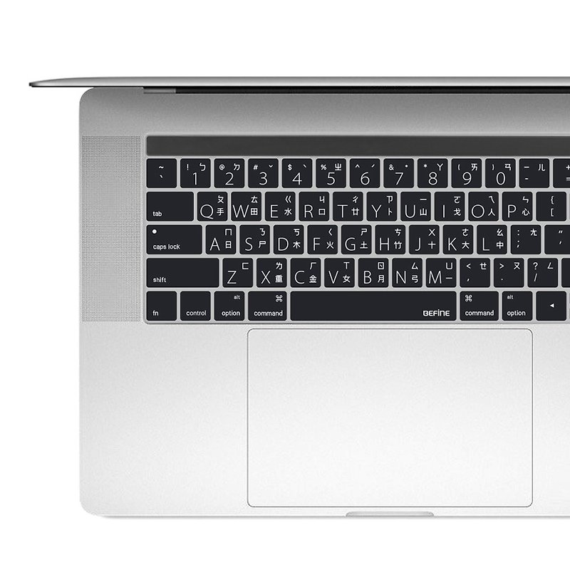 BF MacBook Pro 13/15( 有Touch Bar 用)黑底白字( 8809402592517 - 平板/电脑保护壳 - 硅胶 黑色