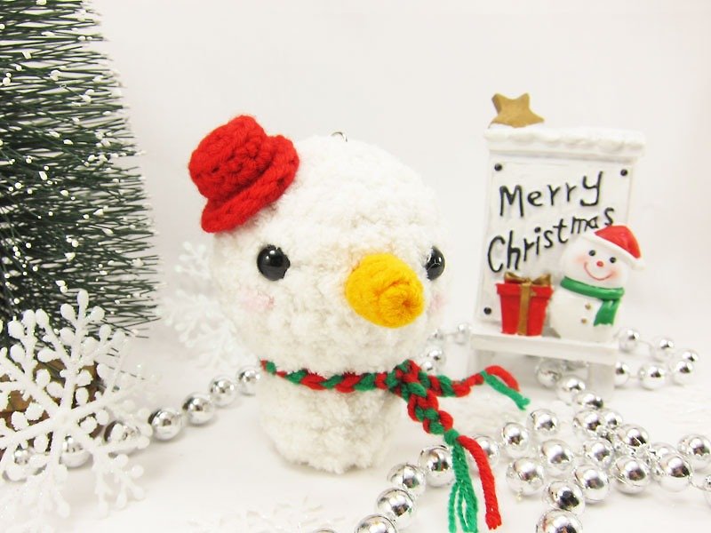 雪人 圣诞节 钥匙圈 - 钥匙链/钥匙包 - 聚酯纤维 白色