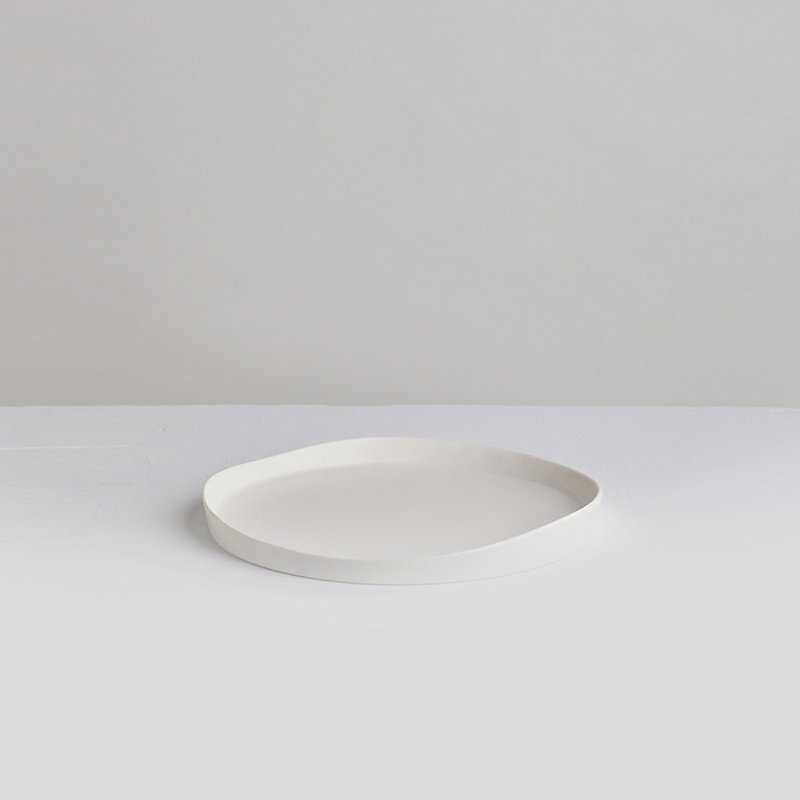 【3,co】水波系列圆形托盘(2号) - 白 - 浅碟/小碟子 - 瓷 白色