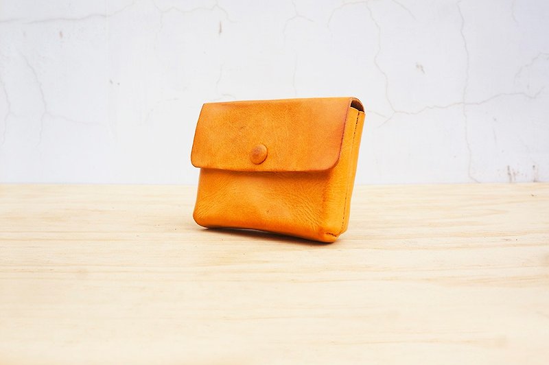 新革の收纳便包/钱包 (可定制刻字) - 化妆包/杂物包 - 真皮 橘色