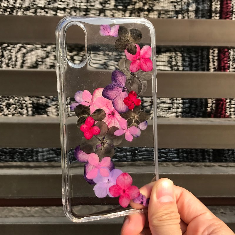 iPhone X 手机壳 Dry Pressed Flowers Case 押花 干燥花 叶子 紫色压花 021 - 手机壳/手机套 - 植物．花 紫色