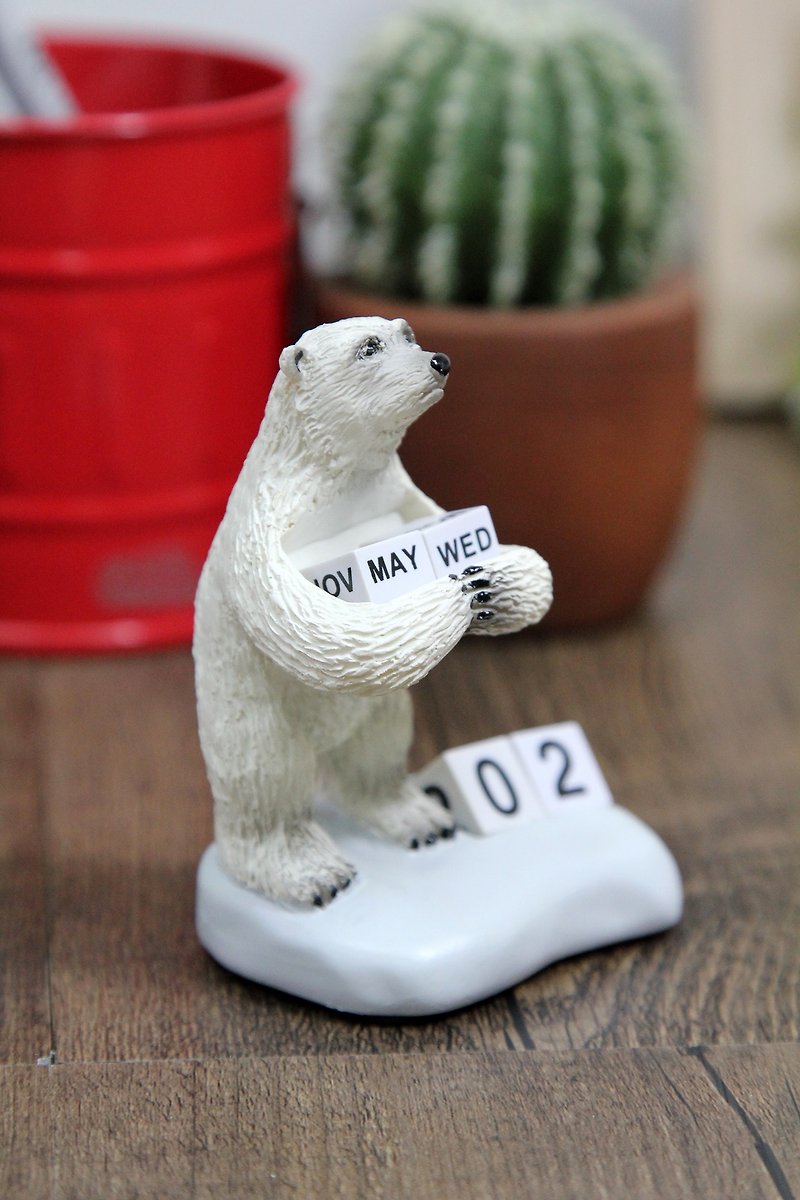 日本Magnets马戏团动物系列桌上小桌历/月历(北极熊款) - 其他 - 树脂 白色