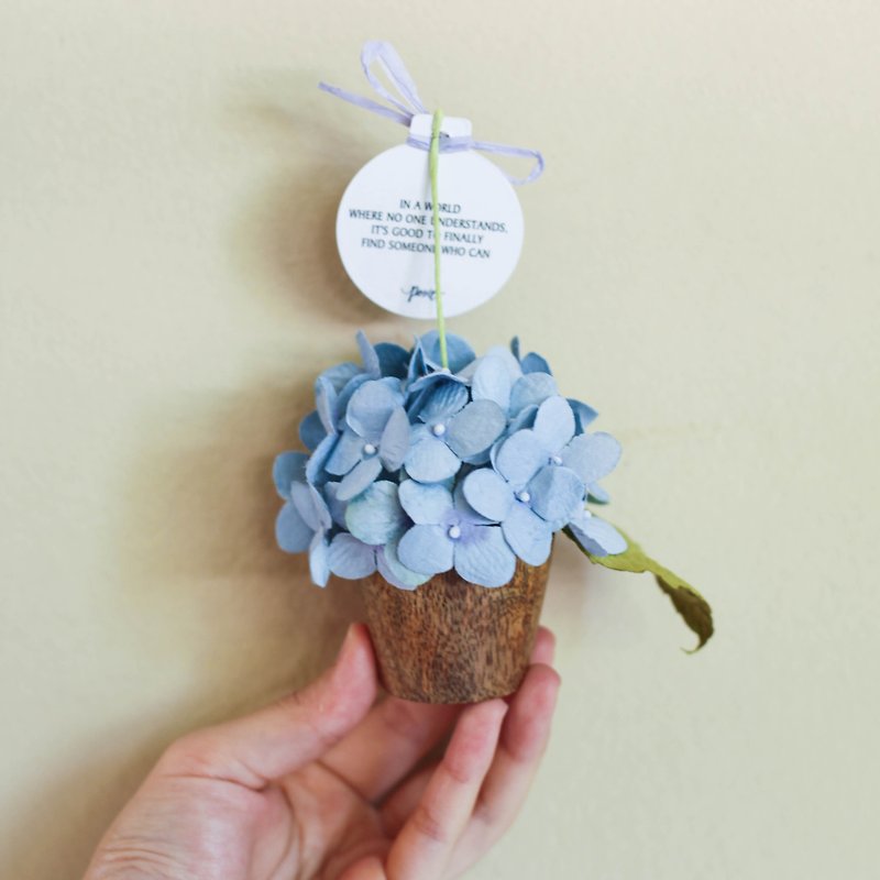 Posie Tiny Pot, Blue Sky Hydrangea - 摆饰 - 纸 蓝色